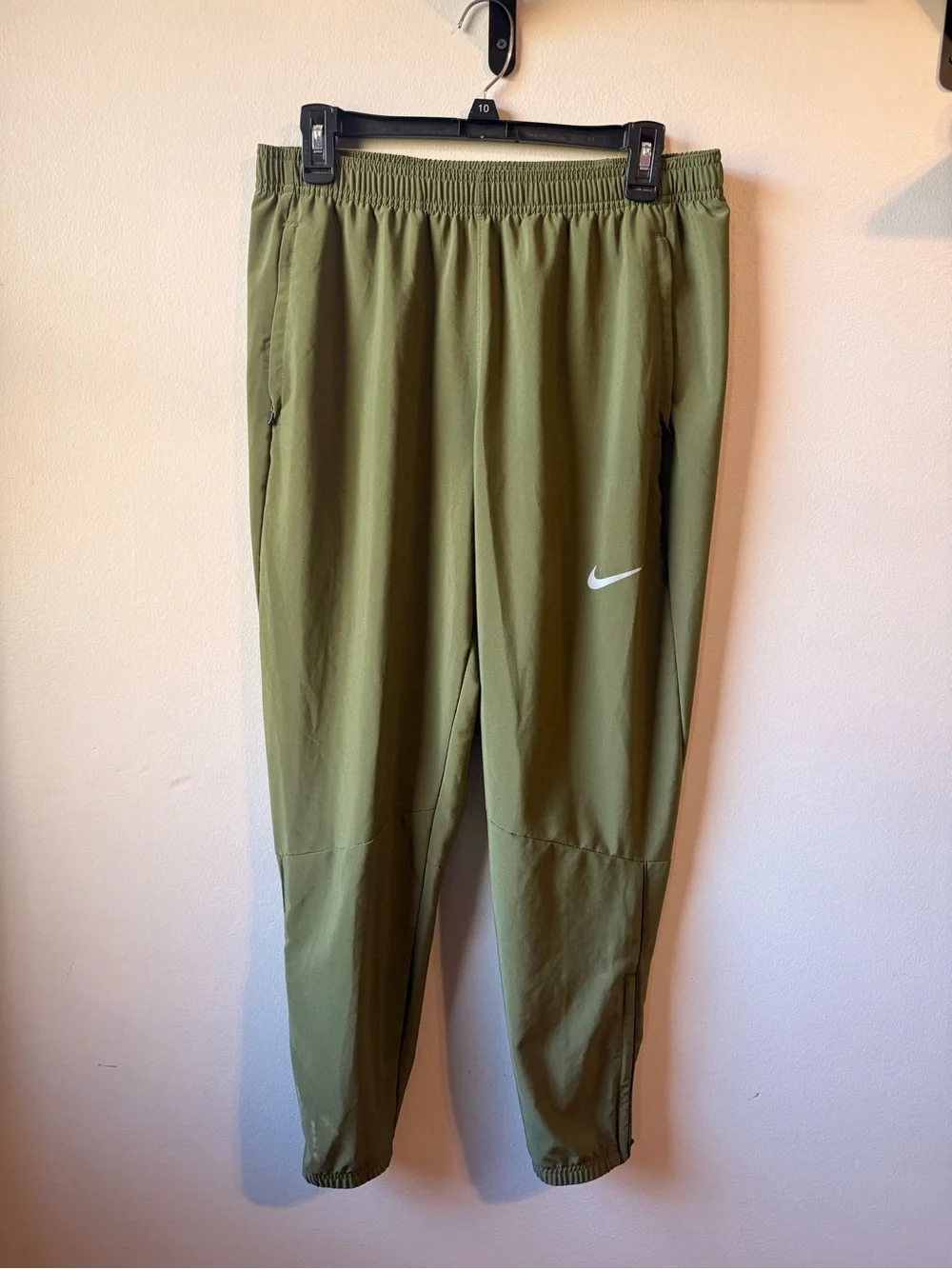 Nike Olive Green Track Pants with White Swoosh - Picture 1 of 6